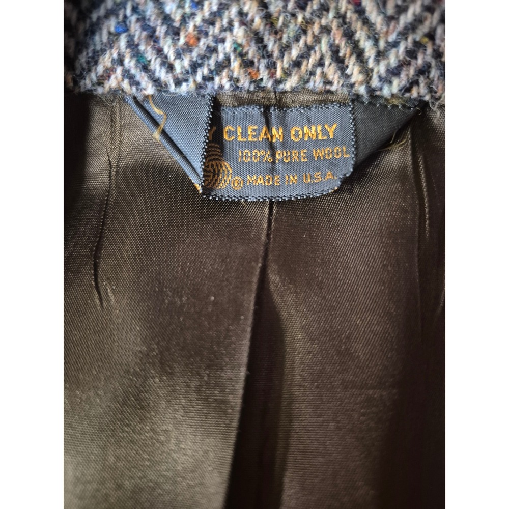 Kuppenheimer 44R Harris Tweed Blazer Mens Large Wool Herringbone Sport Coat - Picture 3 of 8